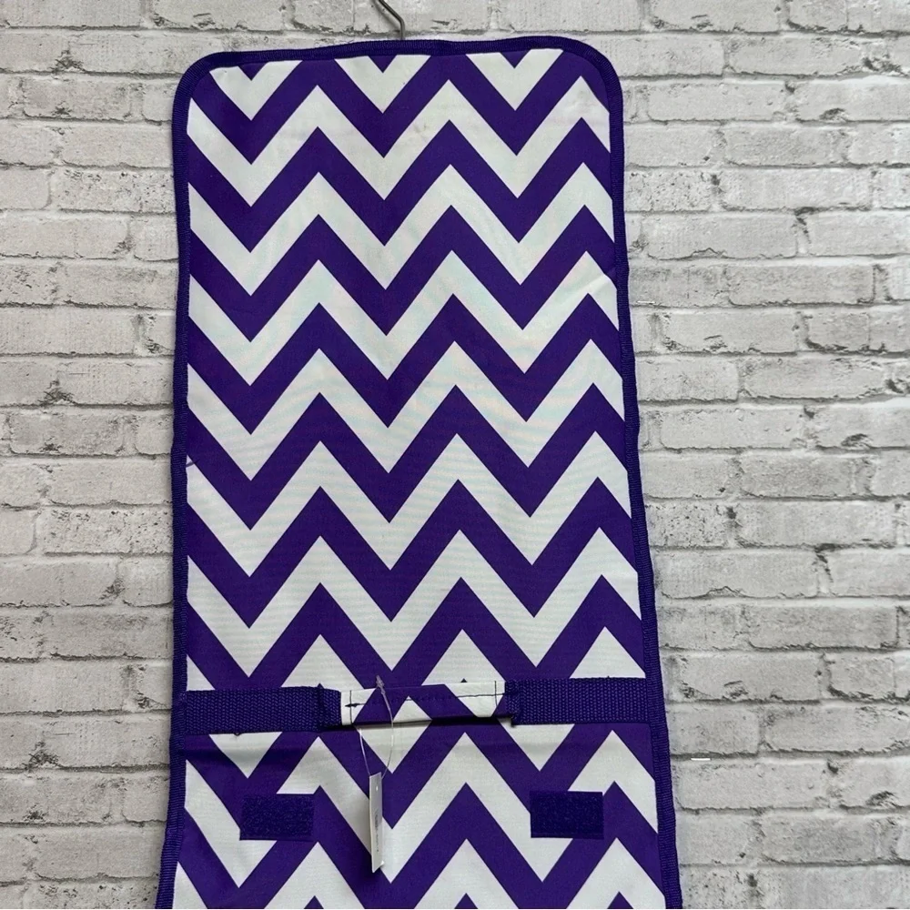 Purple Chevron Travel Folding Hanging BAG Toiletry Cosmetic Bag NEW